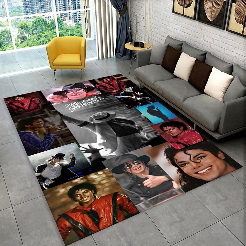 King of Pop Star MJ Michael Jackson Carpet Rug for Bedroom Living Room Sofa Doormat Home Decor,Kid Game Area Rug Non-slip gift