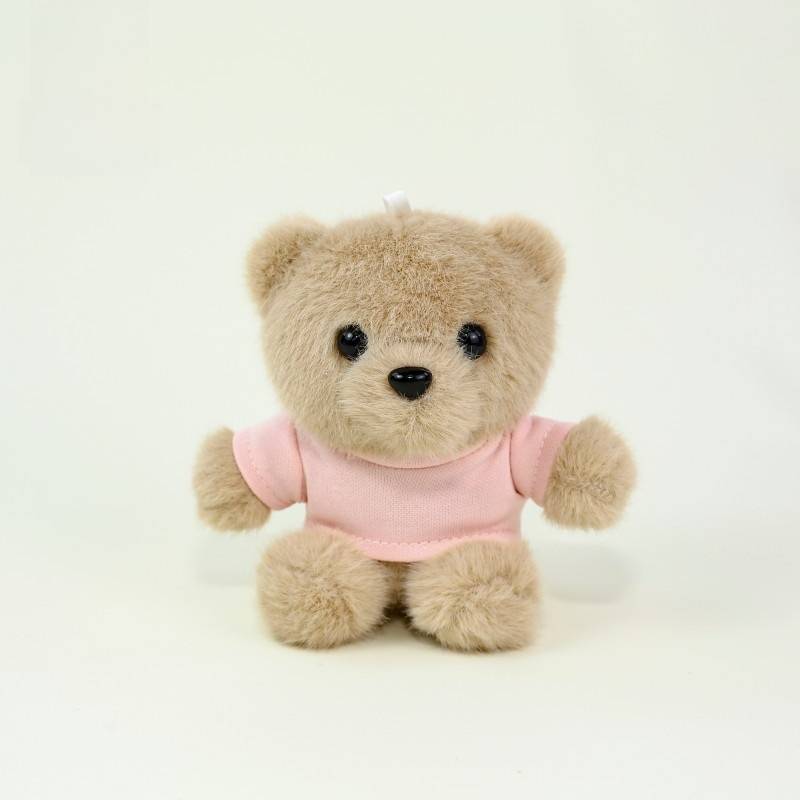 Teddy Bear Plush Toy Keychain With Printing For Gift And Decoration