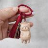 Ретро Деревянный Брелок Кошка Ручная Резьба Милый Котенок Подвеска на Сумку Шарм Кисточка Подарок Или Для Женщин Девушек Пары Модные Ювелирные Аксессуары