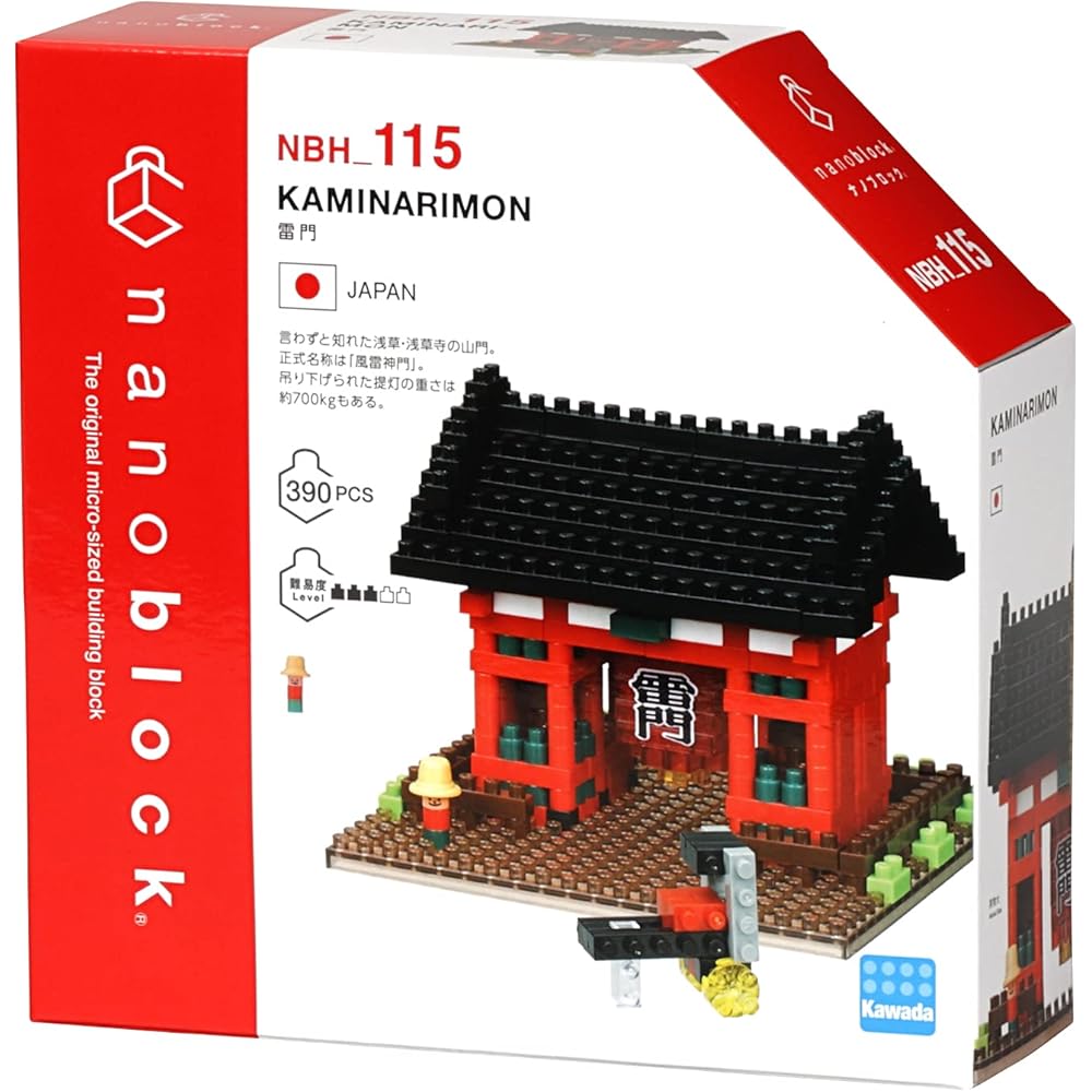 Kawada nanoblock NBH_115 Набор для сборки Здание Ворот Грома 150 деталей Образовательная игрушка