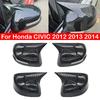 Для Honda CIVIC 2012 2013 2014 автомобильное боковое зеркало заднего вида, крышка крыла, внешняя наклейка, чехол заднего вида, отделка из углеродного волокна, черный