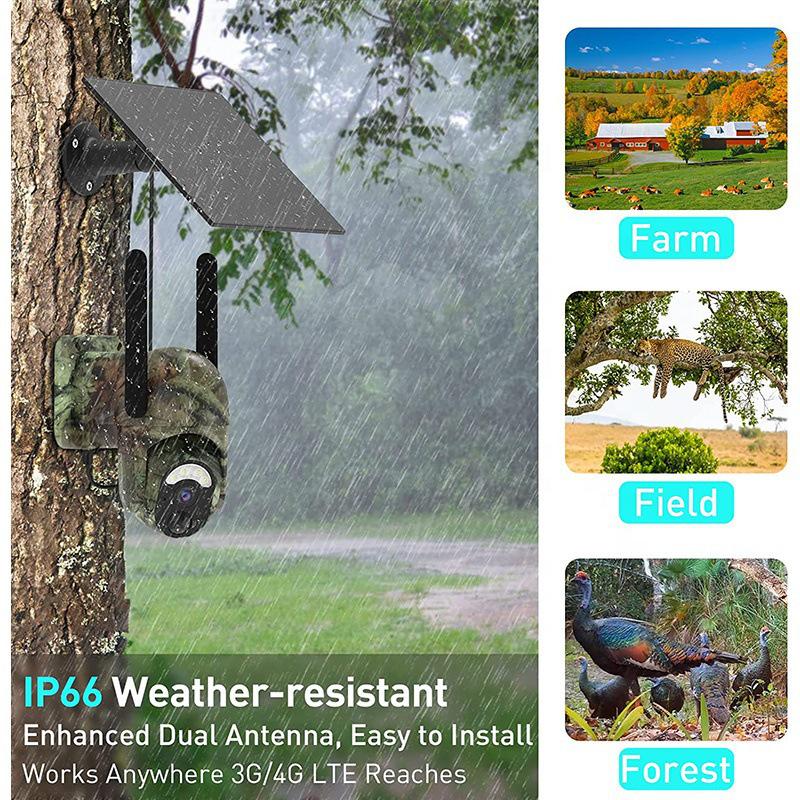 2K HD 4G Outdoor Solar Camera with Color Night Vision and Animal Tracking