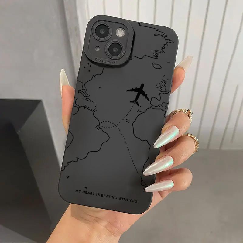 Чехол-кейс в стиле путешествий с дизайном маршрута самолета для Xiaomi Mi 11 Lite 5G 14T 14 13T 13 12T 12 Poco X7 F5 X5 X3 X6 M6 F6 Pro Задняя крышка