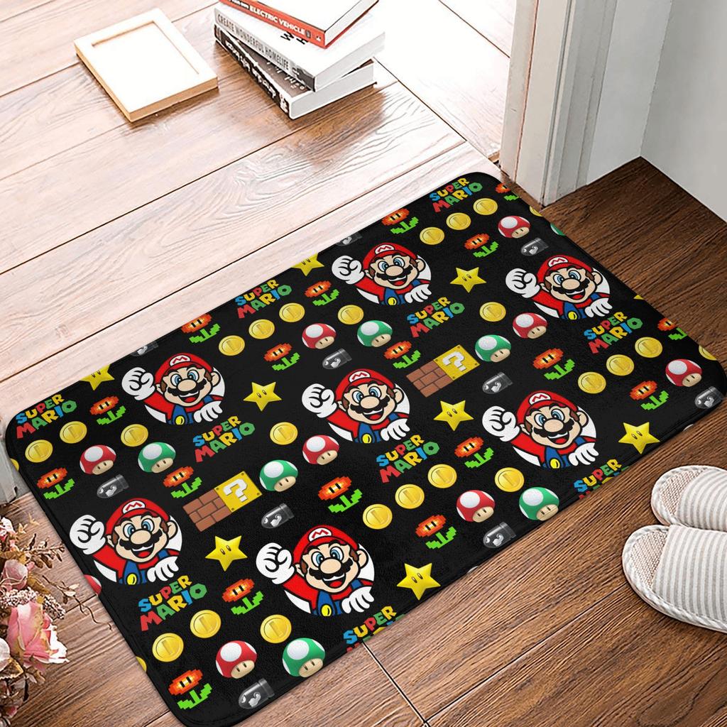 M-Marios Super Bros Front Door Floor Entrance Mat Outdoor Bathroom Kitchen Doormat Garden Carpet Rug