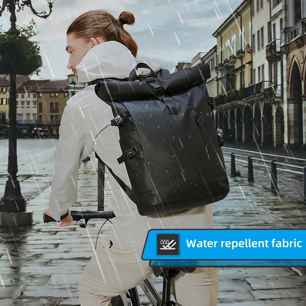 Роскошный мужской рюкзак для путешествий, Оксфорд, водонепроницаемый USB-зарядка для ноутбука, деловая сумка, дизайн в рулонах, высокая емкость, Mochilas