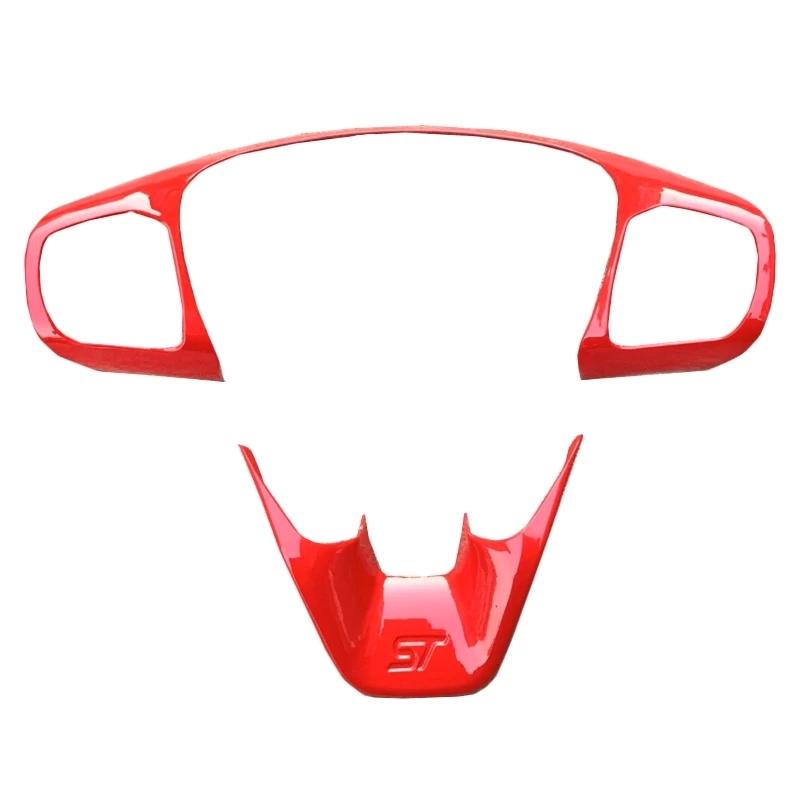 For Ford Fiesta MK8 2018 Focus MK4 ST Steering Wheel Button Frame Cover Trims ABS Sticker Car Styling Accessories