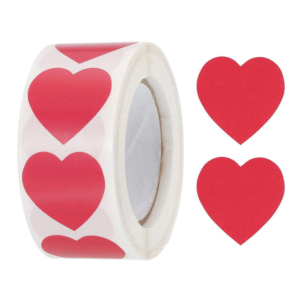 500/1000Pcs Heart Shaped Sticker 1Inch Self-Adhesive Love Label Heart Decorations Stickers for Envelope Valentine Day Wedding
