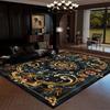 European Style Rug Luxury Decoration Home Large Area Living Room Carpet Golden Striped Rugs Bedroom Bedside Non-slip Soft Mat