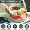 8Pcs 9inch Divided Dinner Plates Unbreakable Reusable Stackable Lightweight Divider Plates Set Microwave Safe for Kids Adults