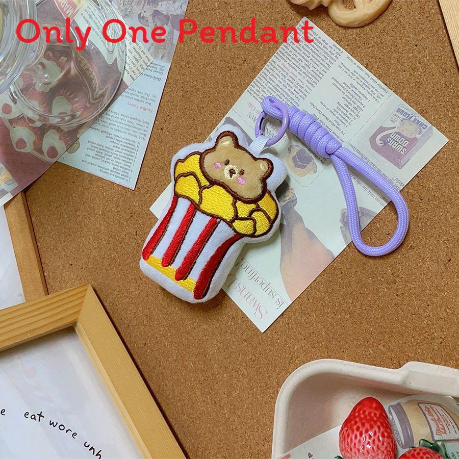 Plush Food Bear Keychain With Short Pile Fabric For Couples And Gift Giving