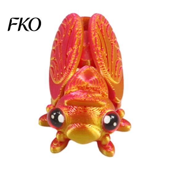 Collectible Cicada Figure 3D Printed Figurine, Realistic Model with Movable PLA Sculpture Joints, Stress Relief Insect Fidget Toy for Kids Adults