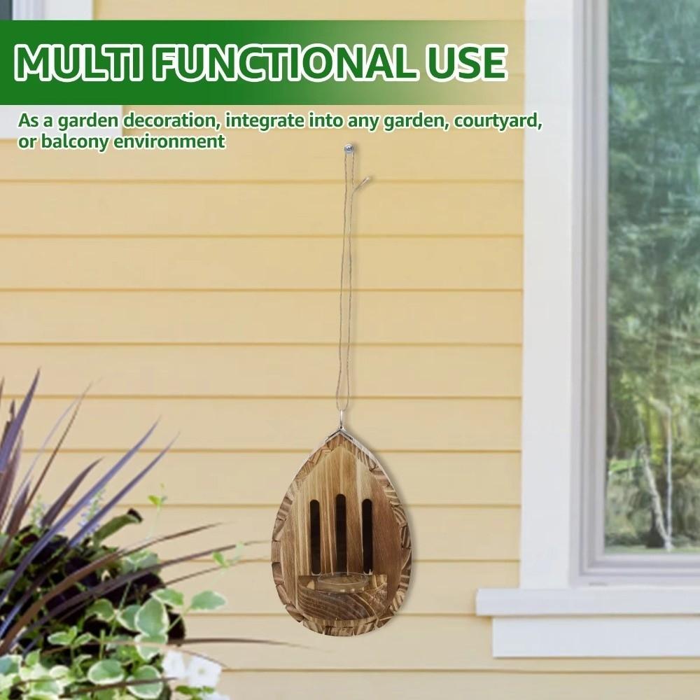 Hanging Design Wood Bee House Wood Material Bee Nesting Box New Moth Habitat Garden