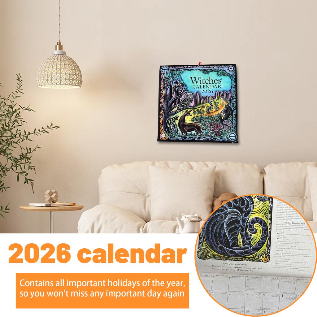 Мистический Креативный Подвесной Настенный Календарь Ведьминский Подарок Домашнее Украшение