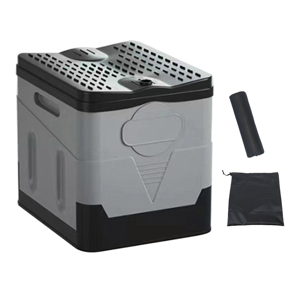 70L Foldable Toilet for Outdoor Camping Trash Can Storage Box Potty for Adults Kids Cover Design Seat Toilet for Picnic Travel