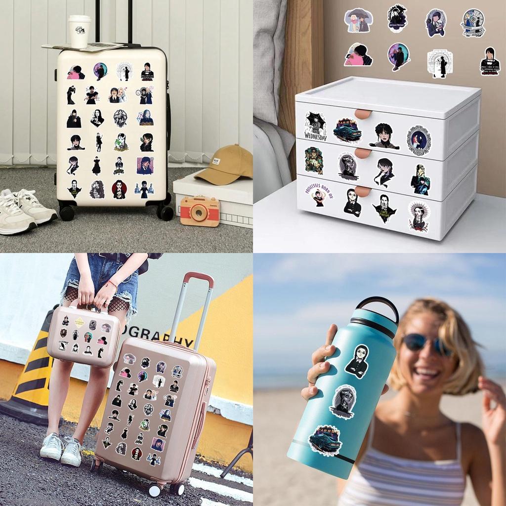 50 шт. Водонепроницаемые наклейки с Аддой Венсдей для украшения чемодана