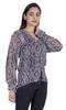 Moomaya Printed Women  S Button Down Shirt Long Sleeve Tshirt V-Neck Tunic