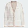 Adidas Golf 24 Fw Women S Knitted Pulley faShion 3S Check Cardigan iS4753 Off White