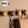 Pebble Shaped Wall Mounted Coat Hook Natural Wooden Clothes Hanger Key Hat Scarf Handbag Hook Decor Bathroom Rack Storage Hanger