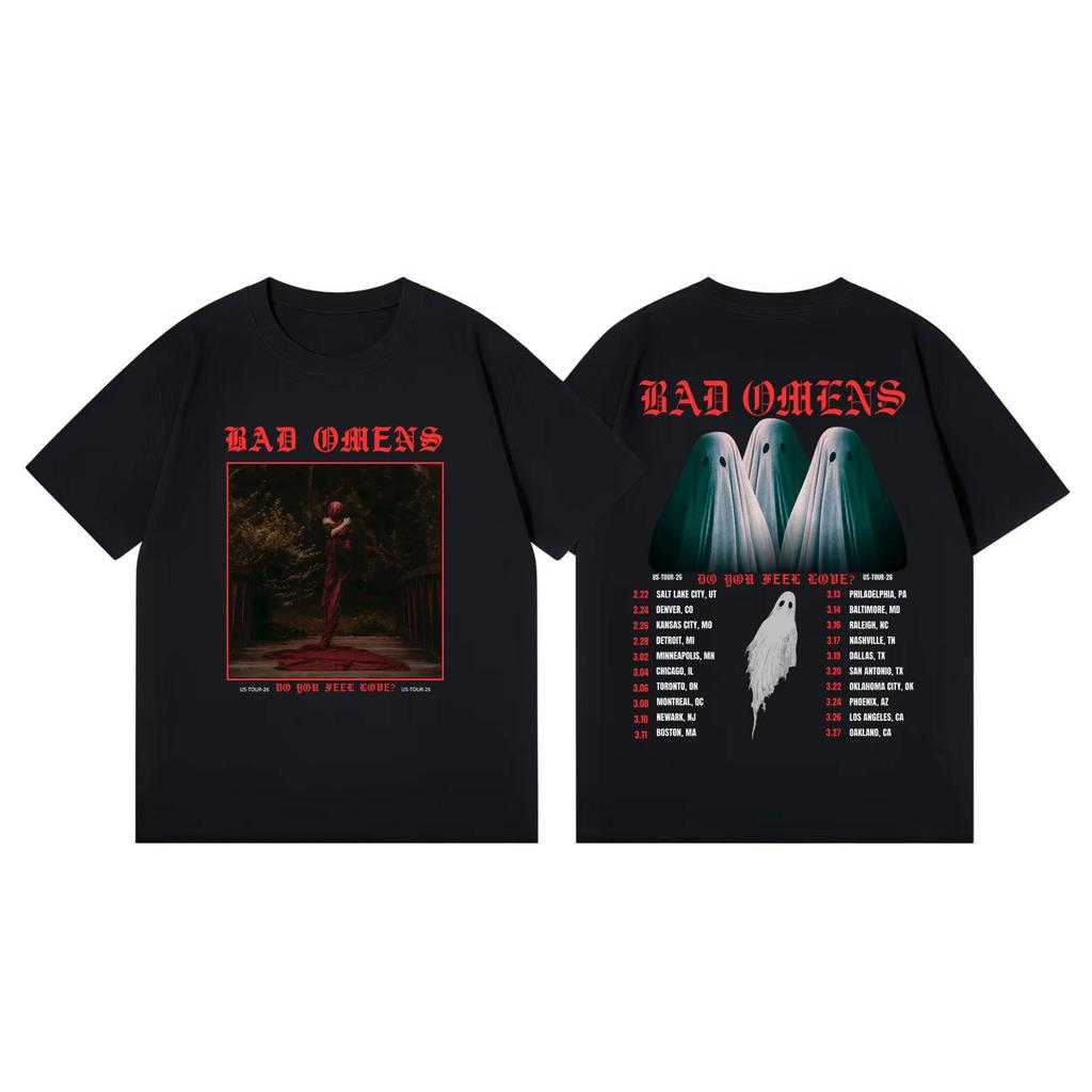 Bad Omens Do You Feel Love Tour 2026 Graphic T Shirts Gothic Vintage Short Sleeve T Shirt Men Women Fashion Casual Loose Tshirt
