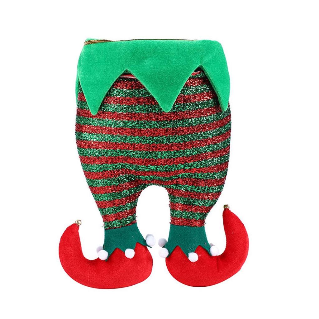 Festive Red Cotton Christmas Hat with Leggings for Children & Adults - Warm, Wide-Brimmed Clown Design