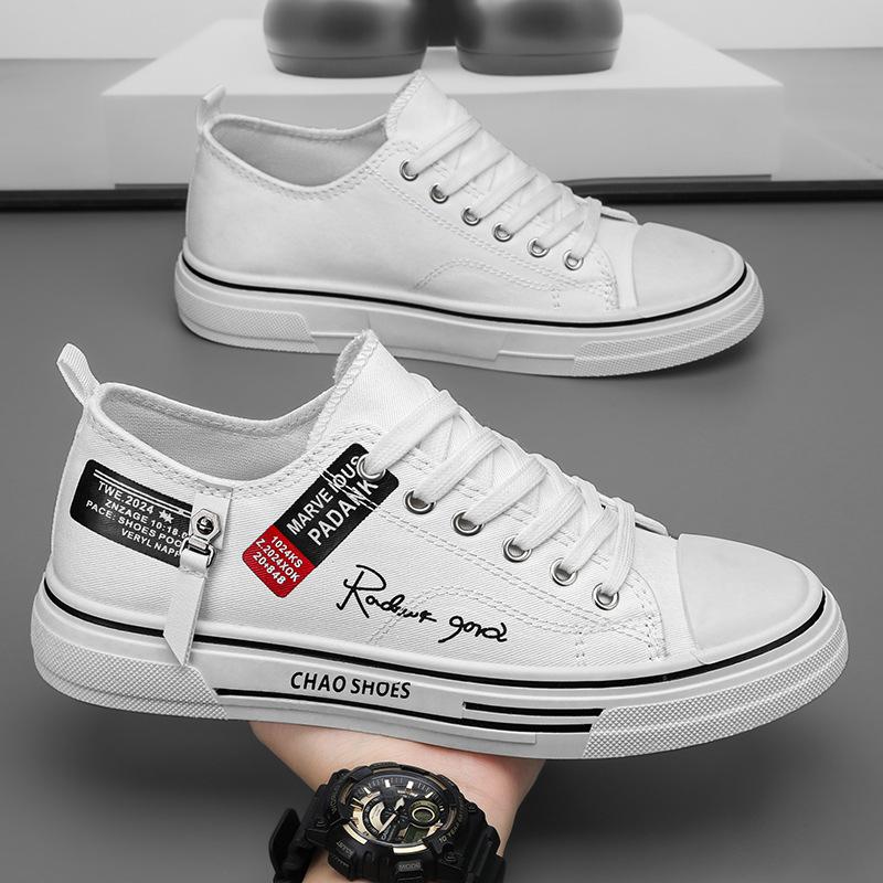 Повседневная обувь Мужская парусиновая обувь Мужские кроссовки Дышащая мужская спортивная обувь Черная тканевая обувь Trend Letter Мужская обувь Низкие кроссовки