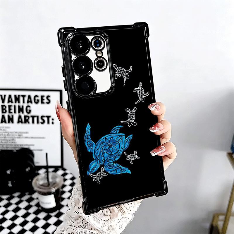 Мультяшная морская черепаха, чехол для телефона с покрытием для Samsung Galaxy S24 S25 FE S26 Edge S23 Ultra S22 S21 Plus S20, противоударный с подушкой безопасности