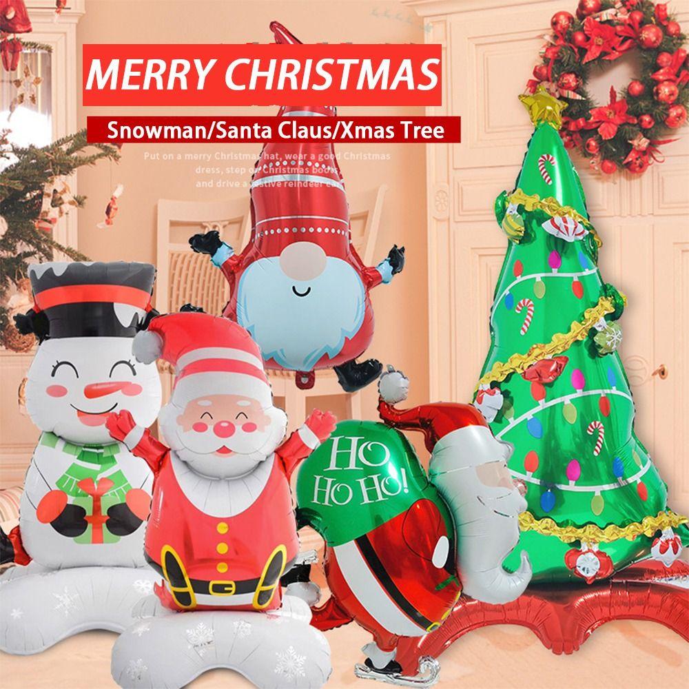 Christmas Series Foil Balloons Xmas Tree 3D Large Standing Balloons Kid's Toys Santa Claus Xmas Ornaments Balloons Party Supply