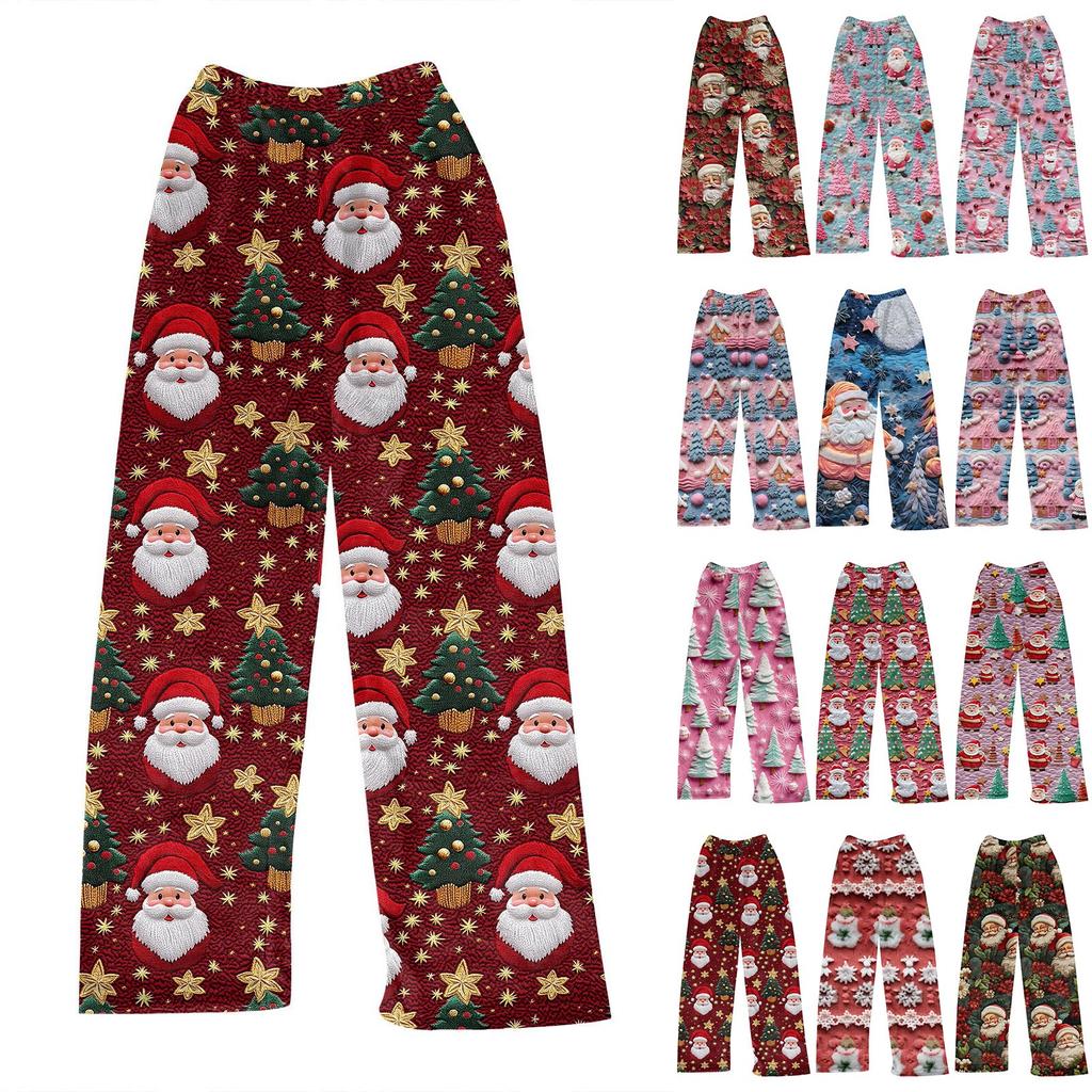 Женские зимние клетчатые брюки, длинные брюки, спортивные брюки