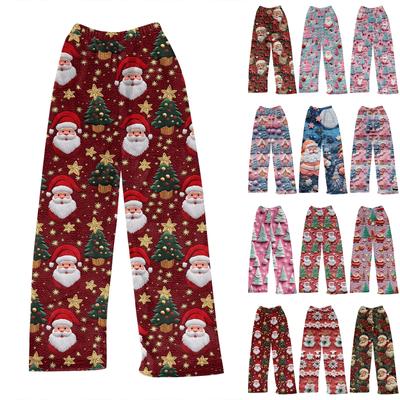 Женские зимние клетчатые брюки, длинные брюки, спортивные брюки