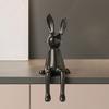 Ceramic Bunny Figurine Sitting Rabbit Sculpture Minimalist Bunny Statue for Counter Desk Bookshelf Home Bar Office Decoration