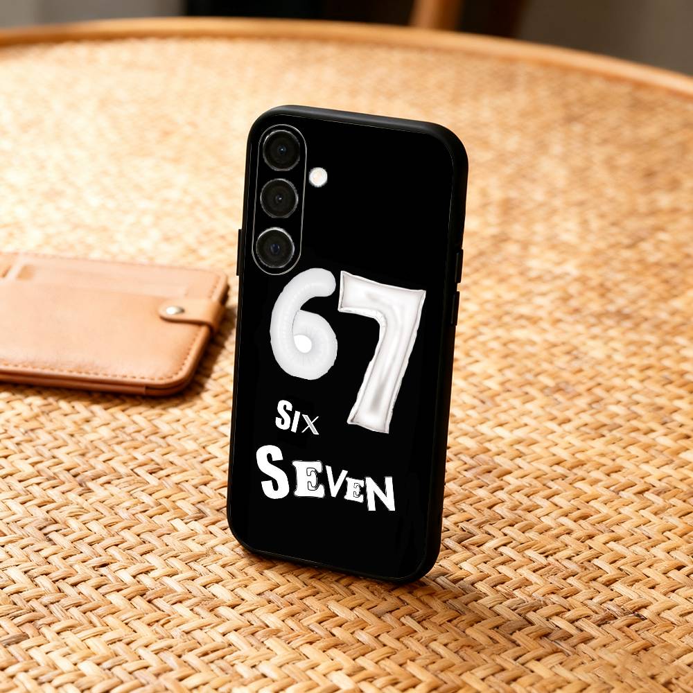 67 Six Seven  Phone Case For Samsung  A73,72,71,53,52,51,22,91,80, Soft Black Cover