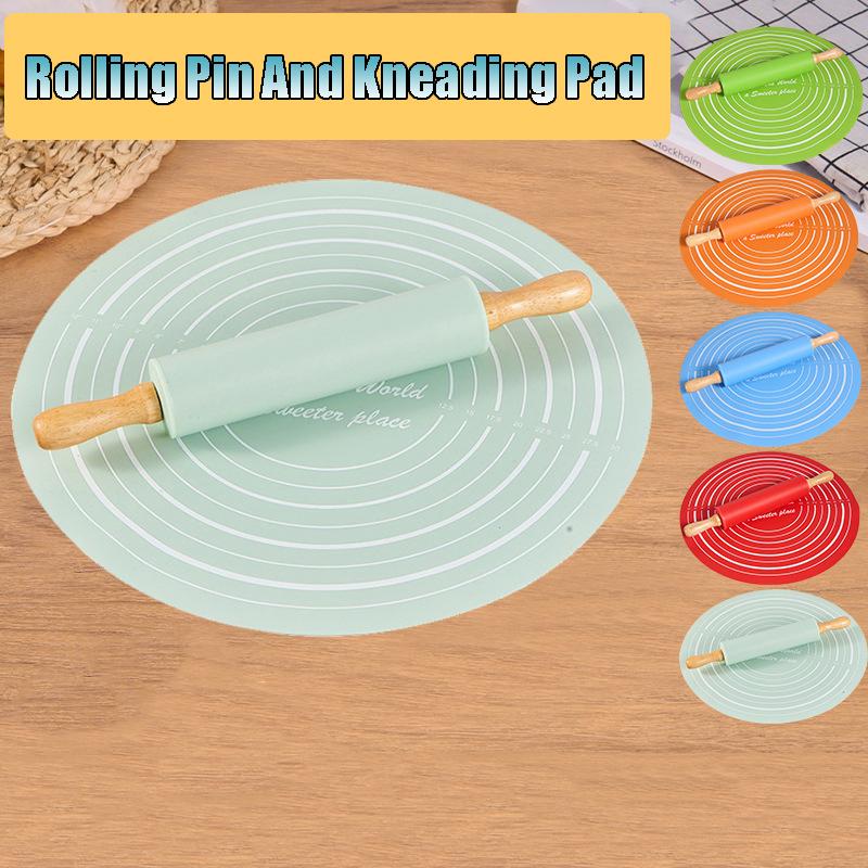Силиконовый коврик для теста и набор антипригарных скалок, kneading pad, противоскользящие доски для выпечки пиццы, выпечки, хлеба, инструменты для выпечки