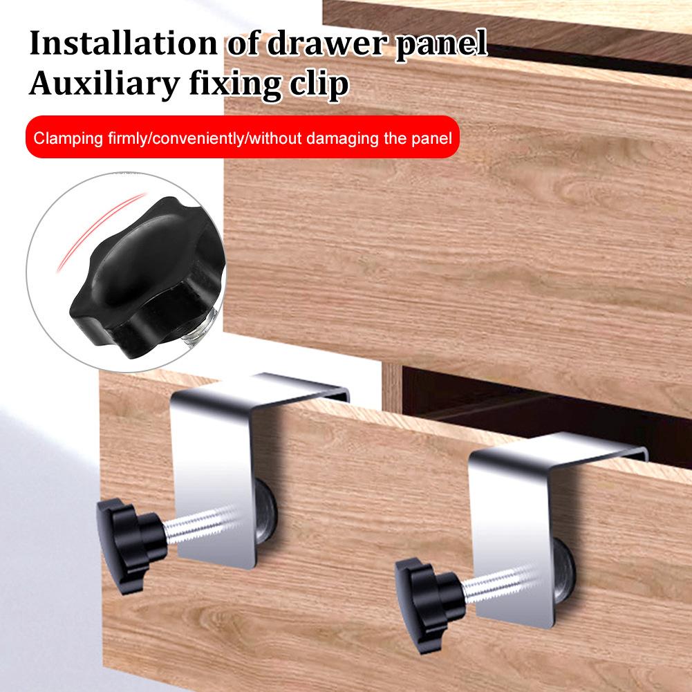 1/2pcs Drawer Front Mounting Clamp Stainless Steel G-shaped Drawer Panel Mounter Clip Hardware DIY Woodworking Tools