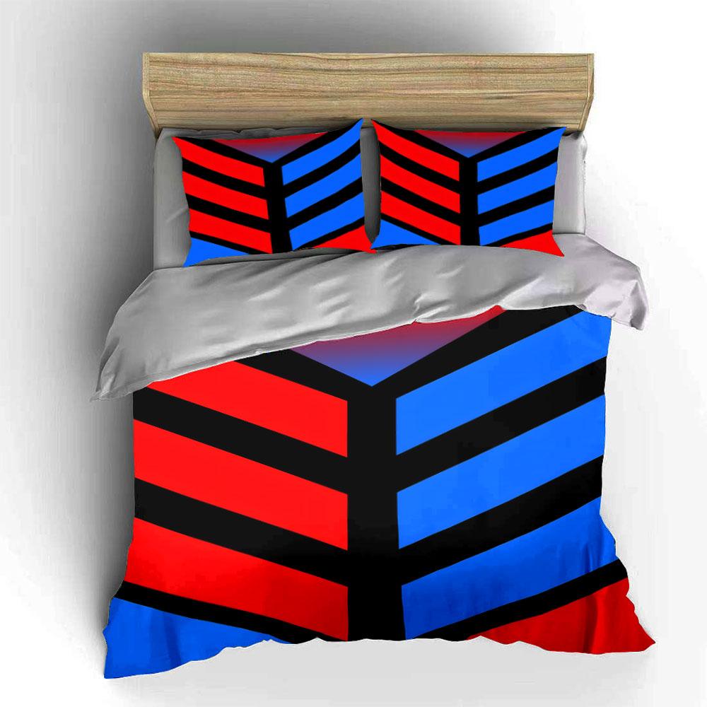 Red and blue chevrons. Bedding sets Duvet cover sets Duvet covers Pillowcases(1*Duvet Cover 2*Pillowcases without duvet insert)