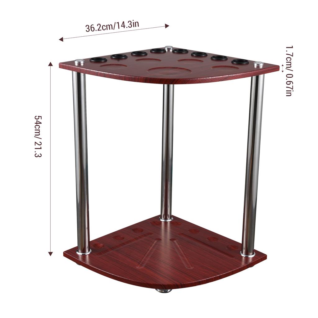 Бильярдная стойка 8 отверстий Веерообразная Вертикальная стойка для киев Вмещает восемь киев для восьмерки, 16 шаров и 5 подставок для напитков Экономия места Подходит