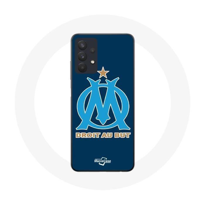 Чехол - Maniacase - Samsung Galaxy A32 5G - Логотип Olympique de Marseille - Гибкий - Черный/Синий