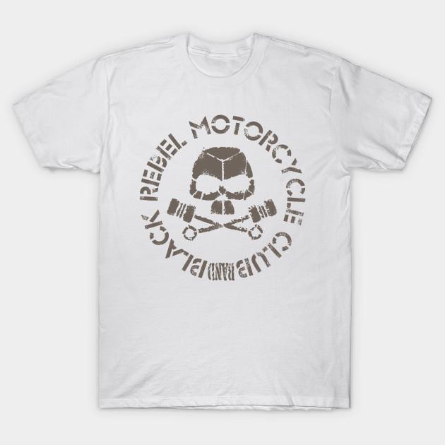 Men Black Print T-shirt Black Rebel Motorcycle Club No-Cut Heat Transfer Print Cotton Tshirt