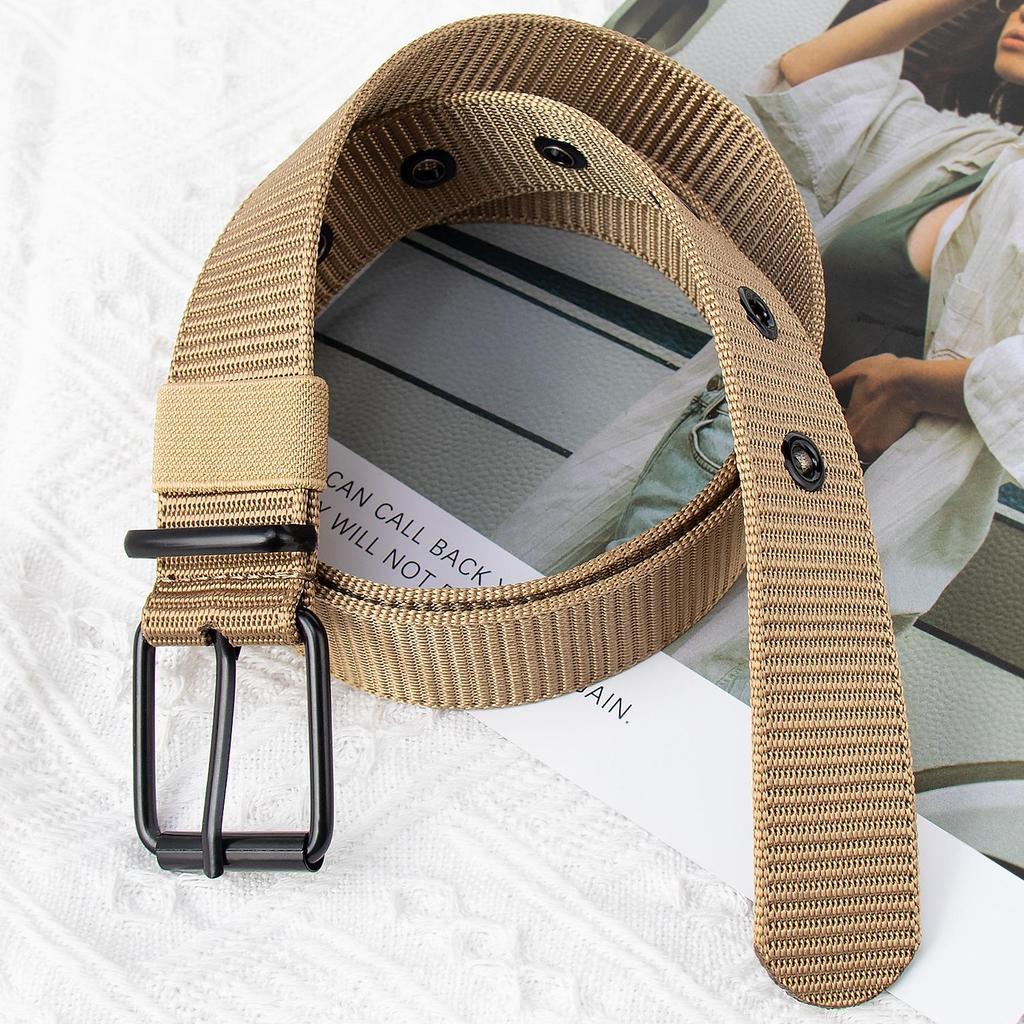 New Unisex Canvas Tactical Belt - No Metal Buckle, Woven Design, Ideal for Military Training.