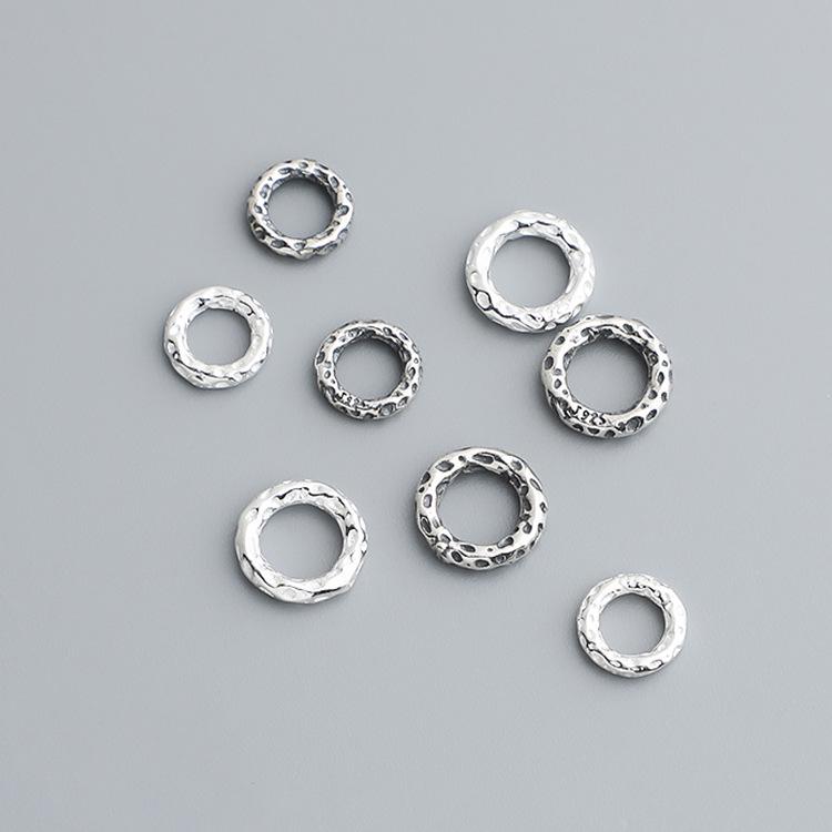 Круглые бусины-разделители из стерлингового серебра S925 для браслетов своими руками – аксессуары для украшений в форме пончика