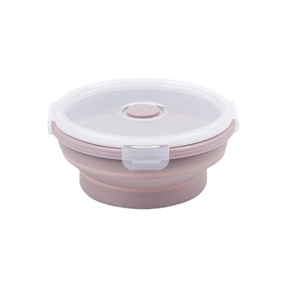 with Lids Portable Food Container Solid Colors Silicone Collapsible Bowl  Outdoor