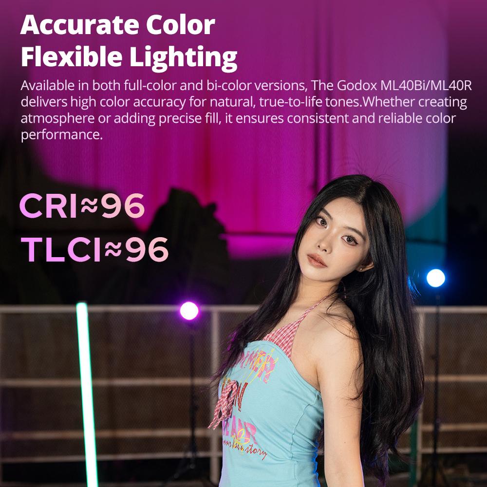 Godox ML40Bi ML40R 40W Pocket LED Video Light with Snap on Magnetic Placement with Godox-mount Accessory for Camera Photography