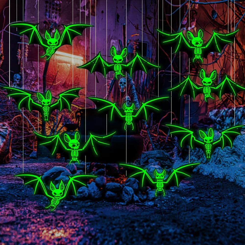 10 шт. Хэллоуинские светящиеся в темноте подвесные летучие мыши, Подходят для праздничных украшений, Хэллоуинское подвесное украшение