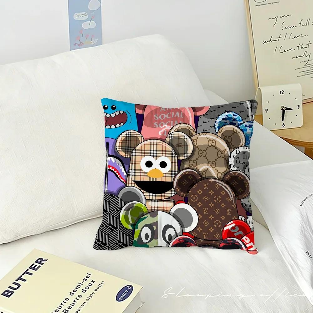 Милый Модный B-Bearbricks-S Крутой чехол для подушки Гостиная Изголовье Спальня Офис Подушка Подушка Диван Подушка для сна Наволочка