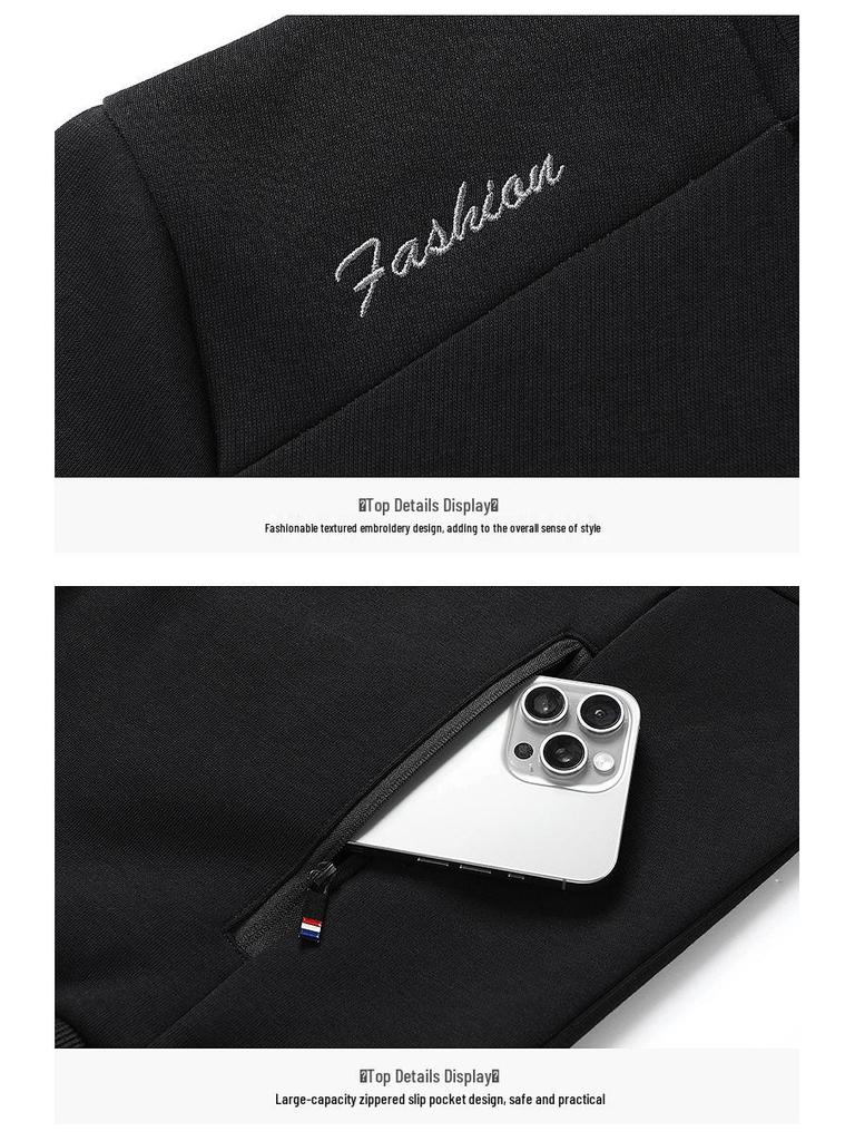 Мужской хлопковый спортивный костюм: Свитшот и кардиган с воротником-стойкой на весну/осень, повседневный свободный крой, комплект из двух предметов для среднего и пожилого возраста