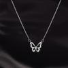 Korean Popular Sweet Diamond-Encrusted Butterfly Pendant Necklace, Temperament Female Collarbone Chain