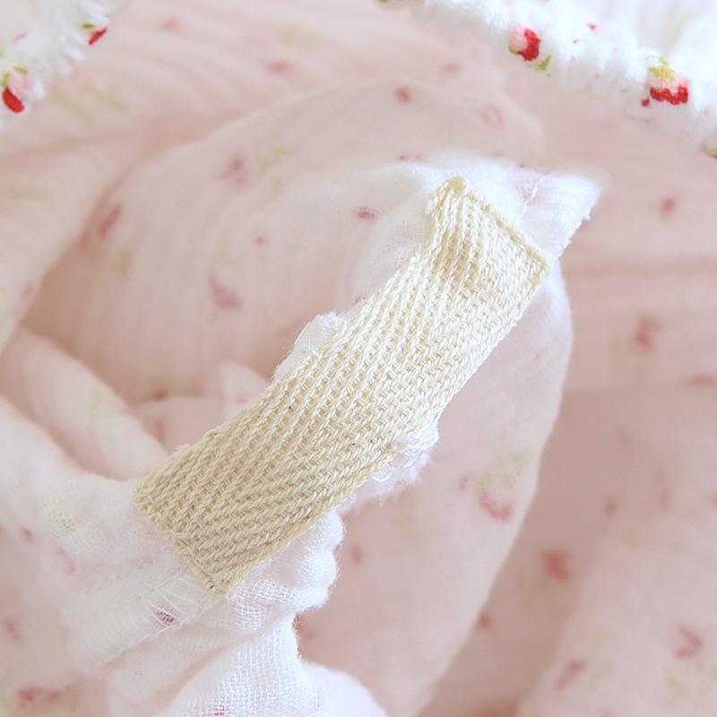 Весна и лето Новые женские пижамы с короткими рукавами брюки комплект из двух предметов 100% хлопок креп небольшой цветочный простой домашний костюм