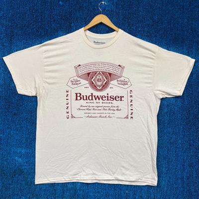 Budweiser Король Пива Этикетка Большемерная Пивная Промо Футболка XL Унисекс Футболка