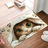 1Pcs  Cute Cat Design Pattern Floor Mat Modern Kitchen Polyester Rug Non-Slip Colorful Indoor Carpet, For Home Bathroom Bedroom Living Room Decor