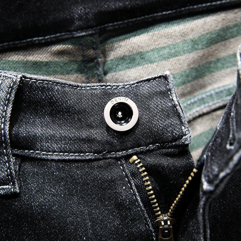 Весна и осень новые черные джинсы мужские модные брендовые с принтом и вышивкой Micro Harlan повседневные модные длинные брюки мужские