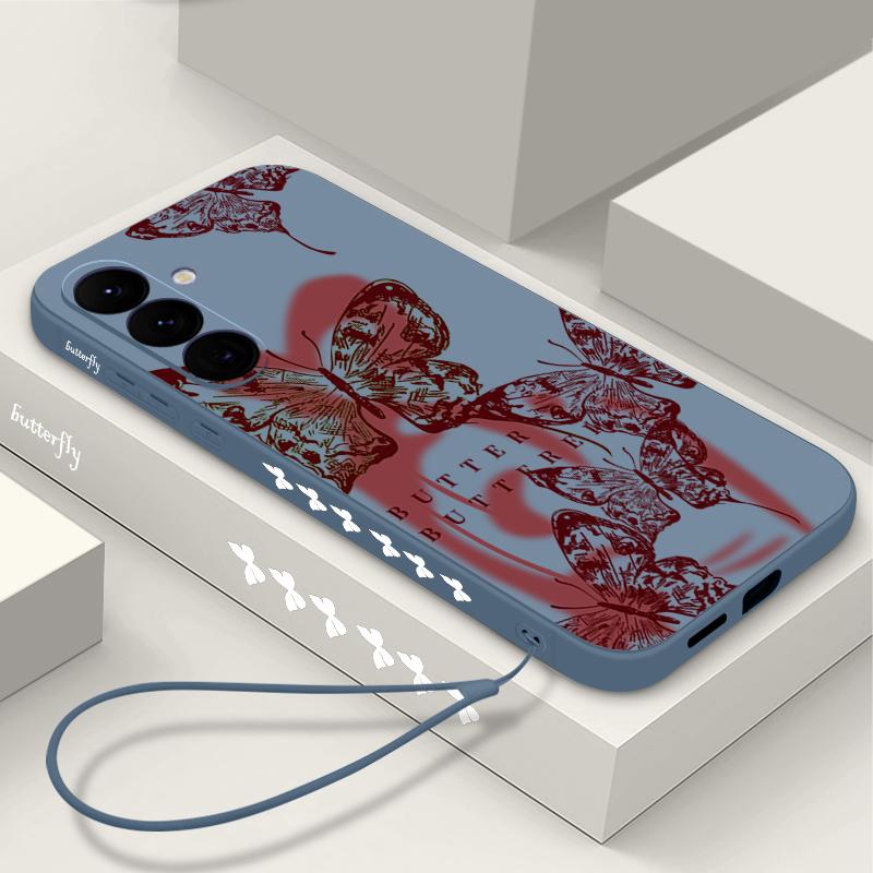 Чехол с ярким узором бабочки для Samsung Galaxy S26 S25 Ultra S24 S23 S22 Plus S21 FE A15 A16 A17 A35 A36 A54 A55 A56 5G Мягкий чехол